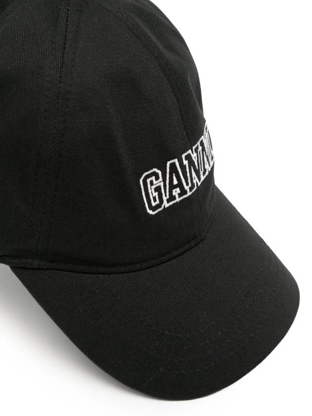 Embroid Logo Ball Cap Black - GANNI - BALAAN 3