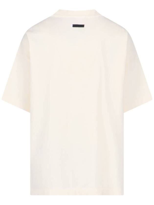 Logo Print Short Sleeve T Shirt Cream - FEAR OF GOD - BALAAN 3