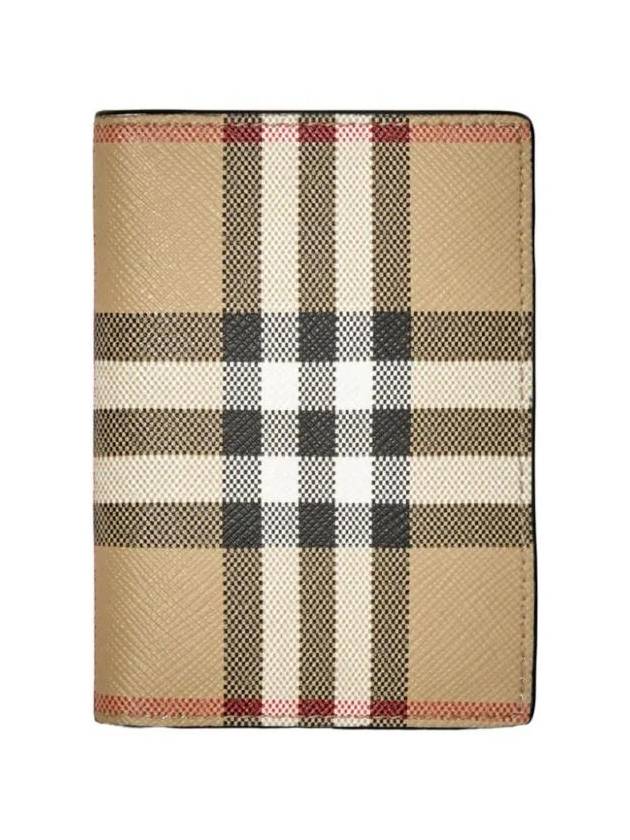 Vintage Check Leather Half Wallet Beige - BURBERRY - BALAAN 1