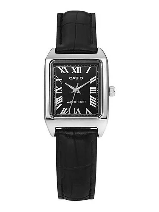 Standard Leather Band Watch Black - CASIO - BALAAN 2