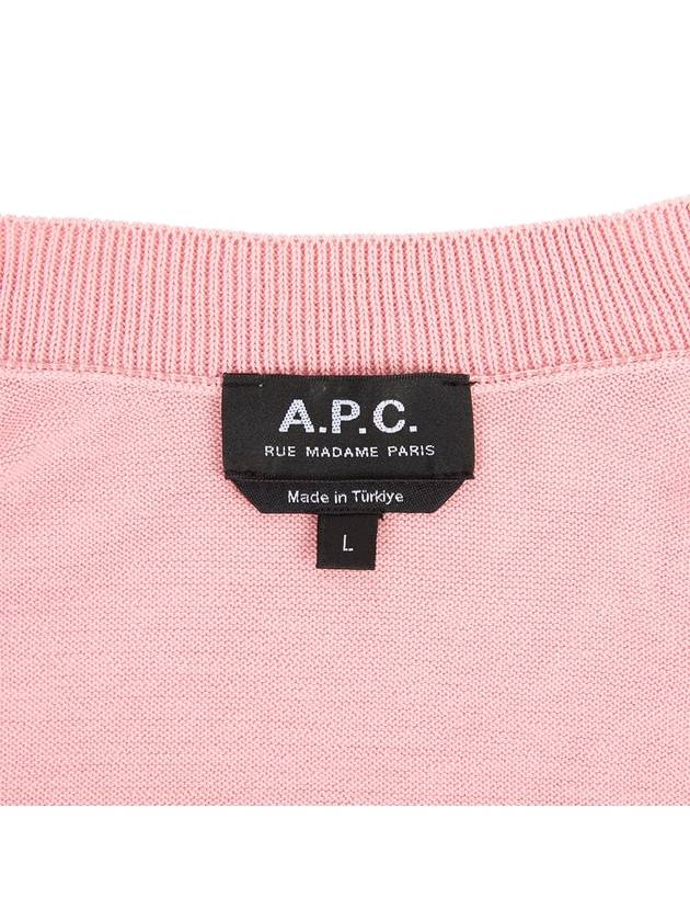 Bella Logo Embroidery Cardigan Pink - A.P.C. - BALAAN 9