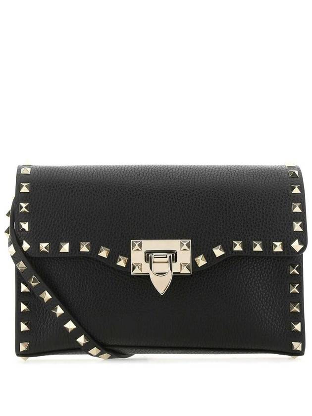 Small Rockstud Grainy Calfskin Cross Bag Black - VALENTINO - BALAAN 2