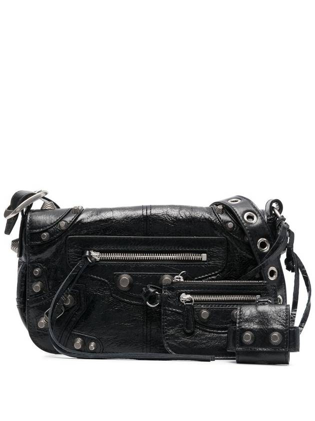 Zipper Stud Arena Lambskin Shoulder Bag Black - BALENCIAGA - BALAAN 2