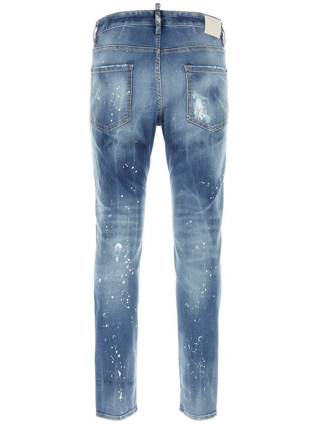 Paint Stretch Cotton Jeans Blue - DSQUARED2 - BALAAN 3