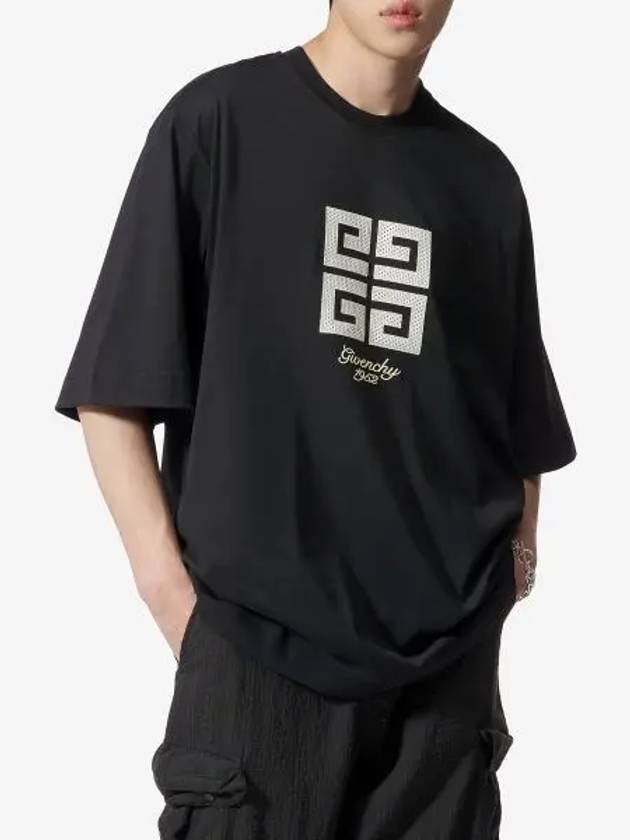 4G Logo Cotton Short Sleeve T-Shirt Black - GIVENCHY - BALAAN 2