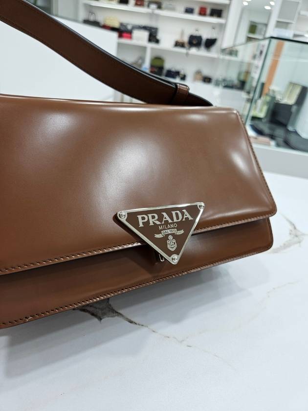 Emblem Brushed Shoulder Bag Brown 1BD321 - PRADA - BALAAN 8