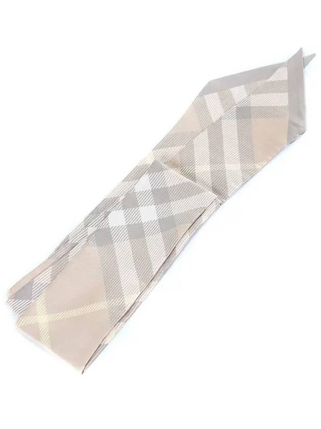 Skinny Check Silk Scarf Flax - BURBERRY - BALAAN 2