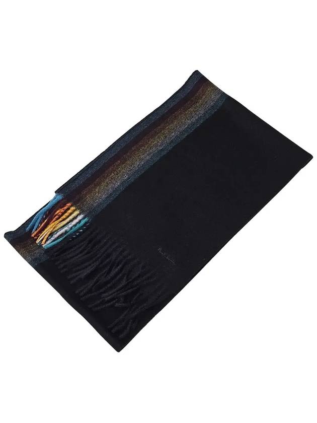 Rainbow Cashmere Muffler Black - PAUL SMITH - BALAAN 3