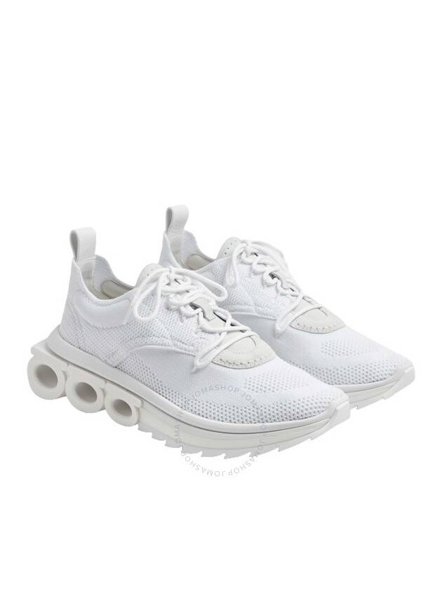 Running Nima Knit Low Top Sneakers White - SALVATORE FERRAGAMO - BALAAN 3