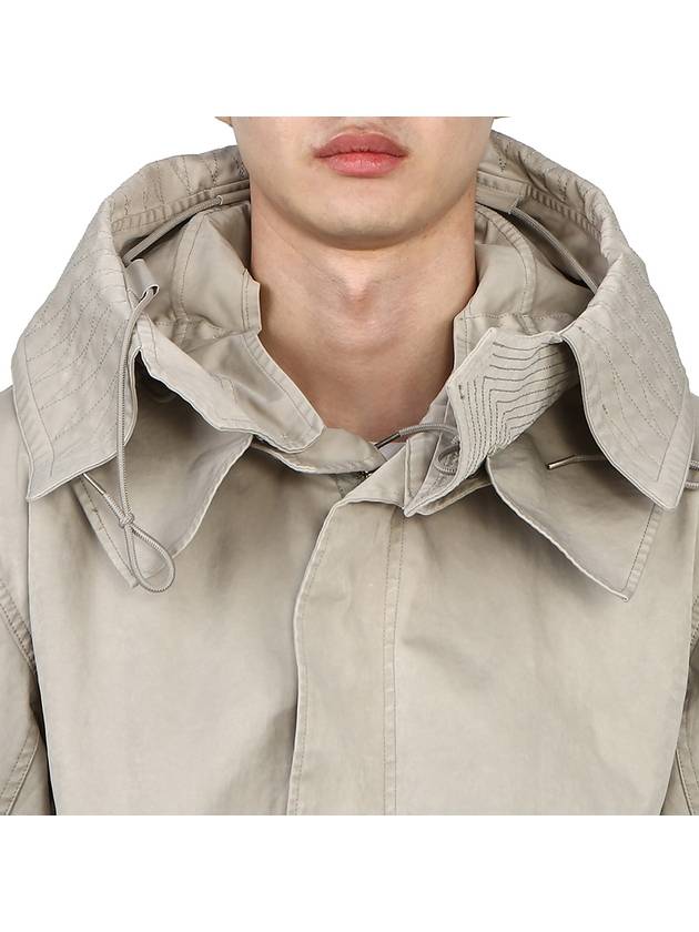 Hooded Long Parka Jacket Beige - TEN C - BALAAN 10