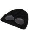 Extra Fine Merino Wool Goggle Beanie Black - CP COMPANY - BALAAN 4