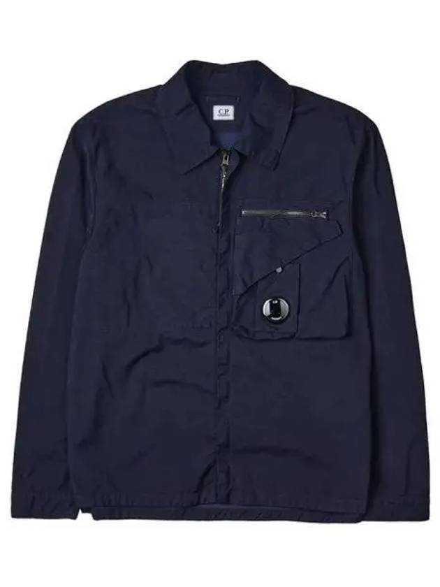 Tylon P Lens Overshirt Zip Up Jacket Navy - CP COMPANY - BALAAN 2