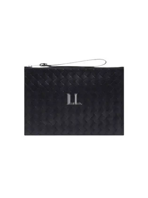 Intrecciato Strap Large Clutch Bag Black - BOTTEGA VENETA - BALAAN 2