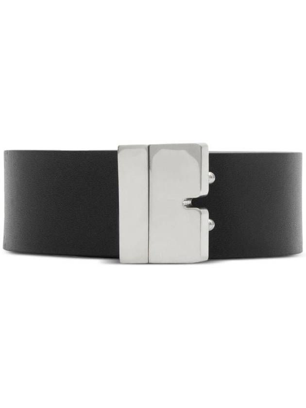 B Cut Leather Belt Black - BURBERRY - BALAAN 1