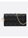 Lady Cannage Lambskin Chain Pouch Bag Black - DIOR - BALAAN 2