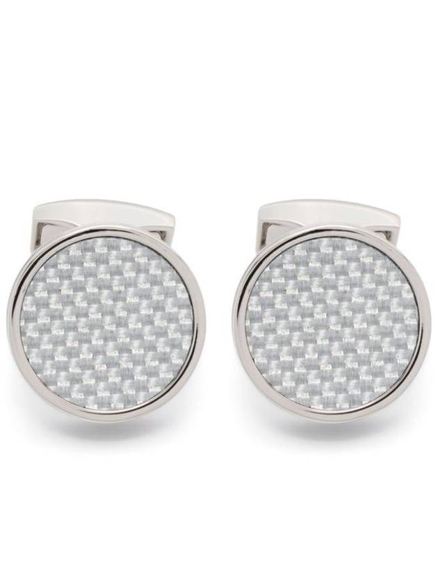 Tateossian Cufflinks Round Palladium Alutex Enamel Grey Accessories - TATEOSSIAN - BALAAN 1