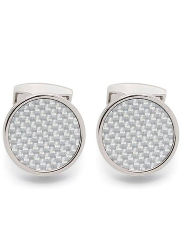 Tateossian Cufflinks Round Palladium Alutex Enamel Grey Accessories - TATEOSSIAN - BALAAN 1