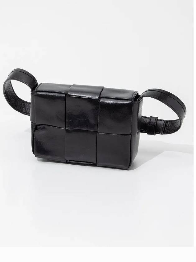 Cassette Small Leather Cross Bag Black - BOTTEGA VENETA - BALAAN 9