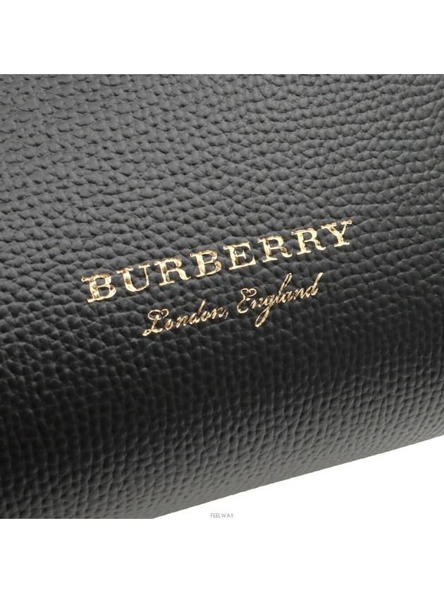 Black Derby Leather House Check Medium Banner 2WAY 8036496 - BURBERRY - BALAAN 8