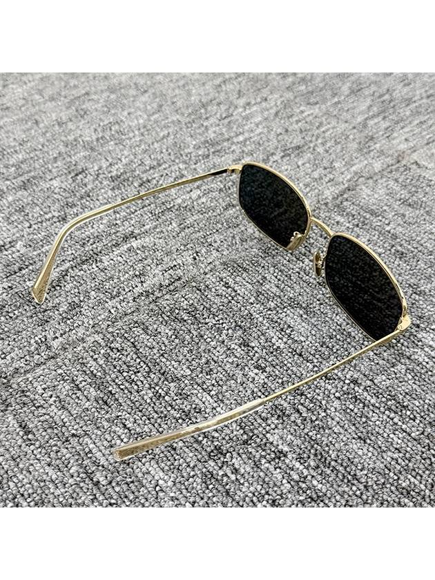 Triomphe Rhinestone Rectangular Sunglasses Gold Green - CELINE - BALAAN 5