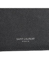 Business Flap in Grain De Poudre Embossed Leather Card Wallet Black - SAINT LAURENT - BALAAN 7