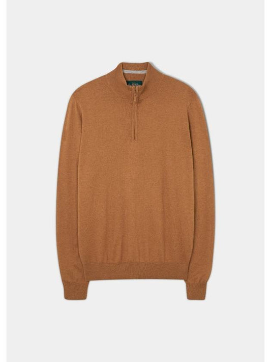 Kiyan Quarter Zip Turtleneck Knit Top Chipmunk - J.LINDEBERG - BALAAN 1