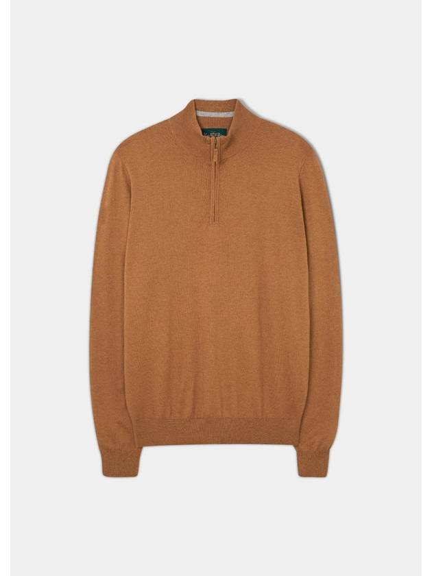 Kiyan Quarter Zip Turtleneck Knit Top Chipmunk - J.LINDEBERG - BALAAN 2