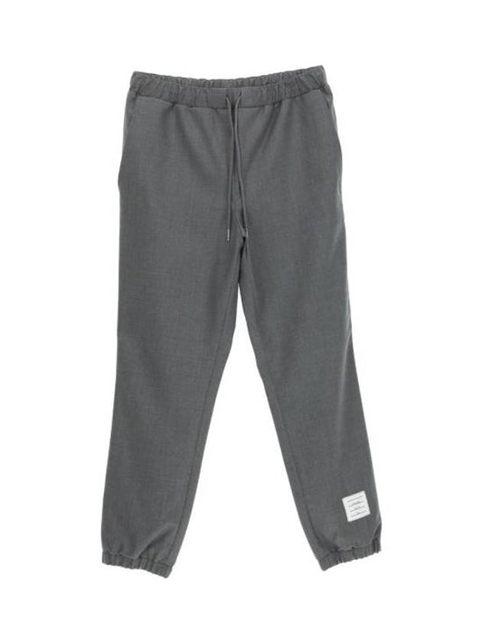 Elastic Hem Wool Track Pants Grey - THOM BROWNE - BALAAN 1