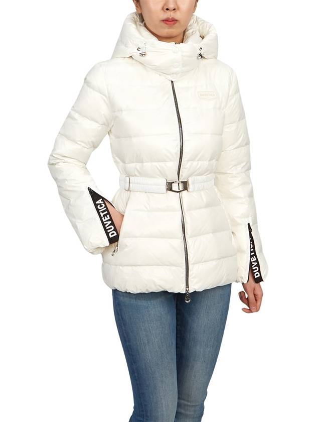 Women s goose down padded jacket Pigna belted hoodie VDDJ25235 WHS - DUVETICA - BALAAN 7