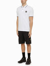 Stretch Cotton Pique Short Sleeve Polo Shirt White - STONE ISLAND - BALAAN 3