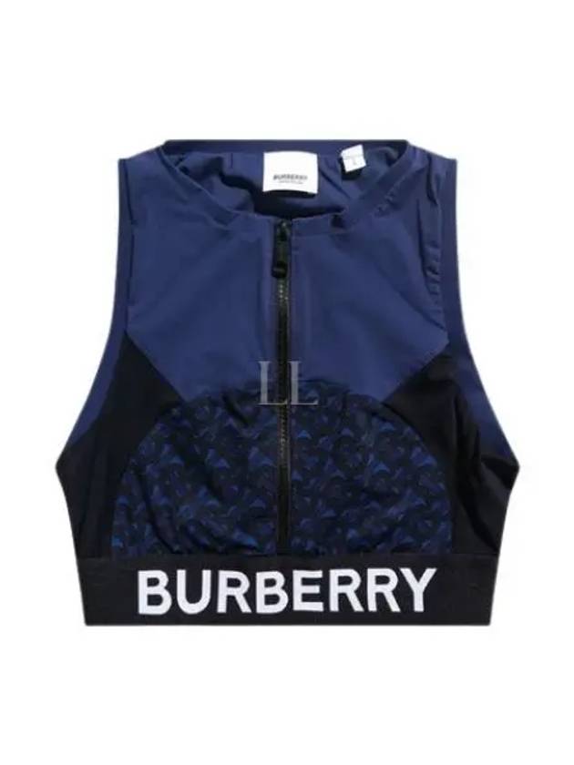 TB Logo Sportive Zip Up Sleeveless Blue - BURBERRY - BALAAN 2