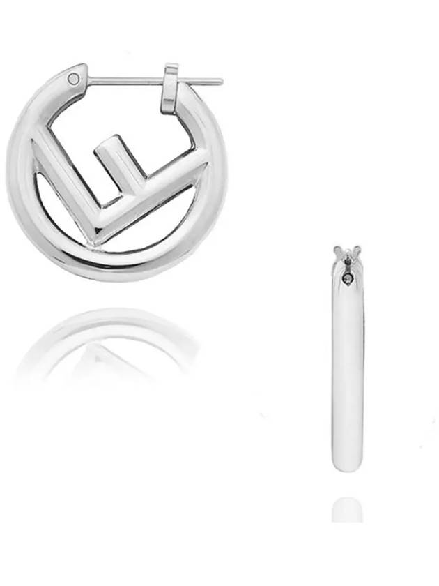 F Logo Earrings Silver - FENDI - BALAAN 4