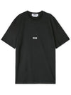 Micro Logo Print Short Sleeve T-Shirt Black - MSGM - BALAAN 1