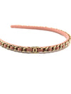 CH Calfskin Leather Twisted Hairband Headband Pink Gold AB8582 CH21AC015PK - CHANEL - BALAAN 2