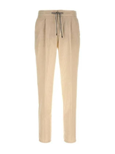 Men's Drawstring Straight Pants Ivory - BRUNELLO CUCINELLI - BALAAN 2