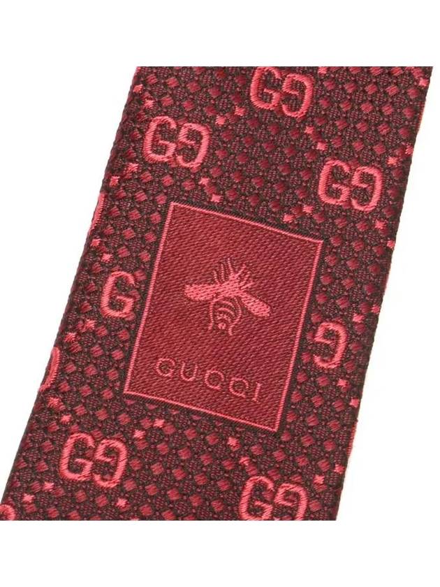 GG Silk Jacquard Tie Bordeaux - GUCCI - BALAAN 7