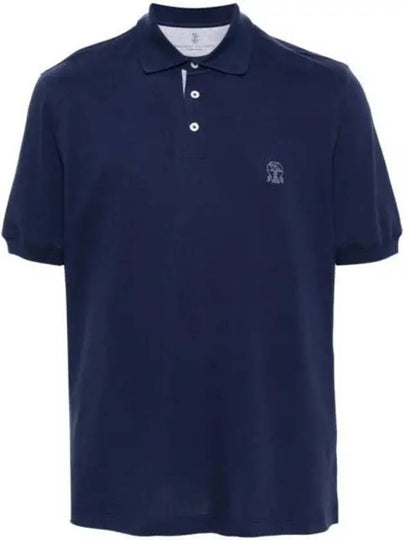 Logo Cotton Polo Shirt Navy - BRUNELLO CUCINELLI - BALAAN 2