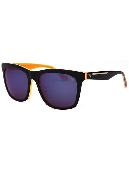 PU0088SK 002 Square Horn Rim Over Asian Fit Mirror Sunglasses - PUMA - BALAAN 1