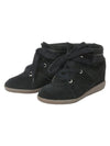 Bobby Wedge Suede High Top Sneakers Black - ISABEL MARANT - BALAAN 1