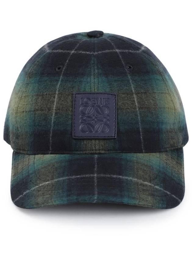 Patch Tartan Wool Ball Cap Black Green - LOEWE - BALAAN 2