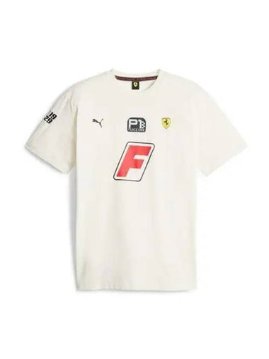 Ferrari Race Garage Crew Short Sleeve T Shirt Ivory 621122 05 - PUMA - BALAAN 1