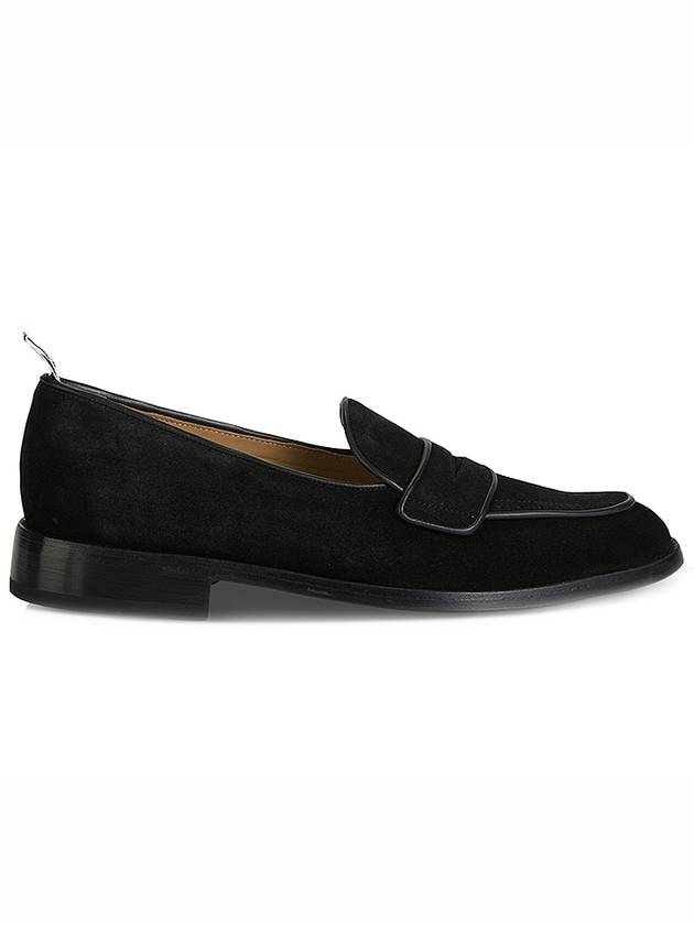 Women's Varsity Suede Penny Loafers Black - THOM BROWNE - BALAAN 4