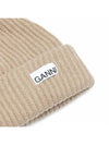 Logo Recycled Wool Beanie Starfish - GANNI - 4