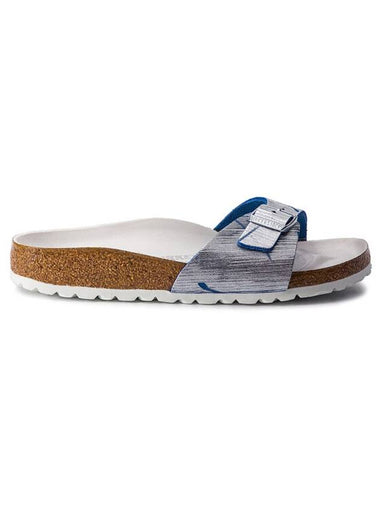 Madrid Rivet Logo Slippers Metallic Ocean Silver - BIRKENSTOCK - BALAAN 1