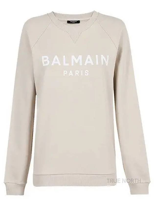 Logo Printing Crew Neck Sweatshirt Beige - BALMAIN - BALAAN 2