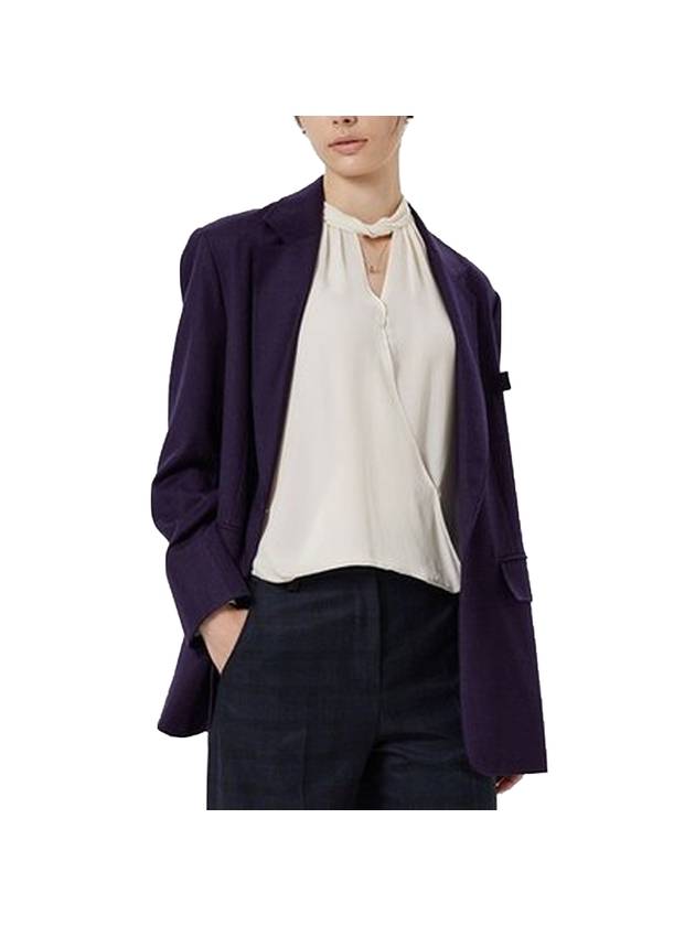 Women's Italian Wool Jacket Navy Purple - RS9SEOUL - BALAAN 1