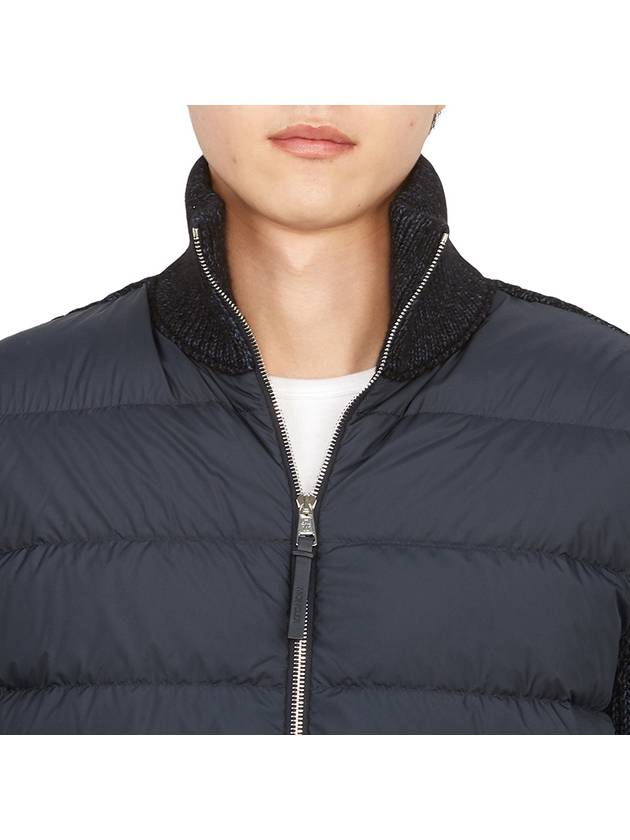 Padded Wool Blend Cardigan Navy - MONCLER - BALAAN 9