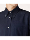 Agui Button Down Cotton Cashmere Long Sleeve Shirt Somber Blue - LORO PIANA - BALAAN 4