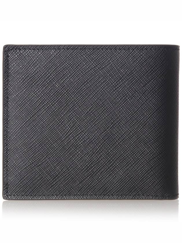 Triangle Logo Embossing Half Wallet Black - PRADA - BALAAN 4