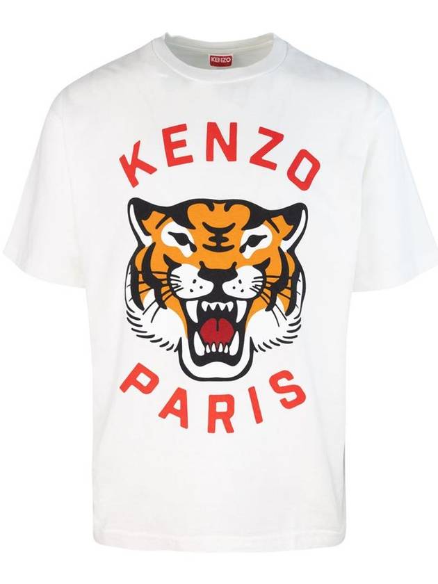 Lucky Tiger Short Sleeve T-Shirt White - KENZO - BALAAN 2